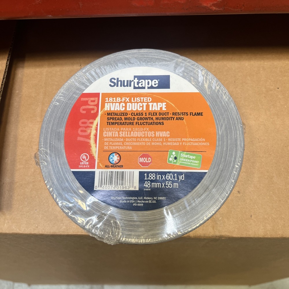 Shurtape PC 857 Duct Tape 1.88” x 60.1 YARDS – NEW 181B-FX LISTED