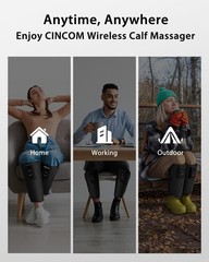 CINCOM Cordless Leg Massager with Heat & Air Compression – Calf Circulation