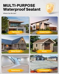 Polyurethane Waterproof Coating, 1 Gallon, Light Grey, Flexible Roof Sealant …