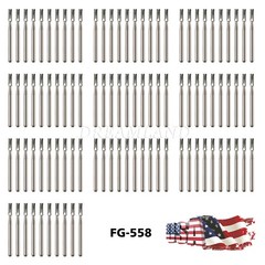 Dental Midwest FG #558 Straight Fissure Crosscut Carbide Burs 100Pk