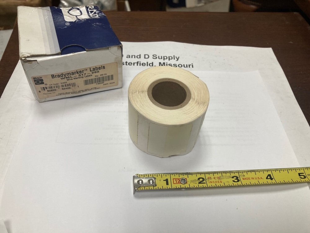 Brady WML-317-292, White on Translucent 250 Labels per Roll, 1-1/4 H x 1-1/2 W