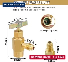 R1234Yf Self-Sealing Can Tap, F-1/4 SAE 1/2 LH Thread Valve Tool with Adapter