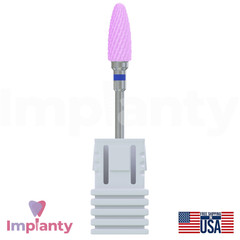 Zirconia Standard Grit Pink Dental Bur Cross Cut Cone 6420501 Ø6.0mm x 14.5mm