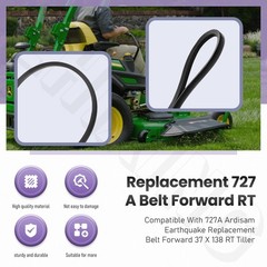 Forward Replacement Belt 727A RT 37 x 138 For Earthquake Tiller Lawn Mower