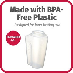 GoodCook 1 Quart Bottle with Snap Lock Easy-Pour 32 Ounces, Clear and Red