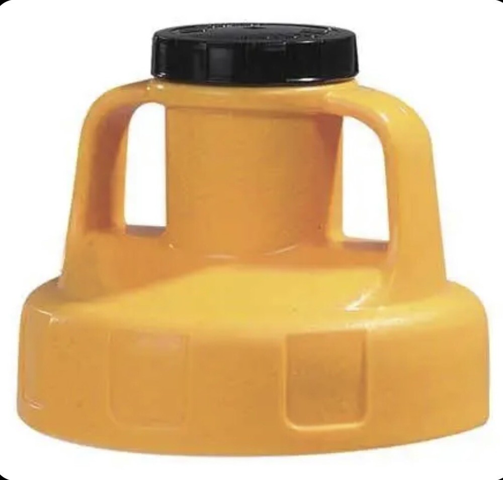 OIL SAFE 100209 Utility Lid,w/2 In Outlet,HDPE,Yellow