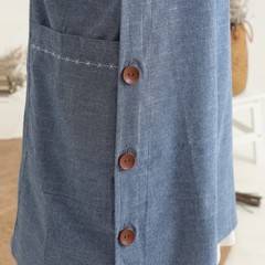 Denim Cotton Apron Sleeveless Big Size Aprons Button with Pocket Kitchen Cook…