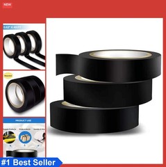 Electrical Tape 3 Pack 0.62 in x 49 ft Waterproof Flame Retardant Black PVC