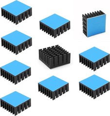 Aluminum Heatsink 20mm x 20mm Kit with Adhesive Tape for Electronics Cooling