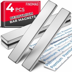 4 Pack Magnets Bar, Rare Earth Magnet Heavy Duty 60 x 10 x 3mm