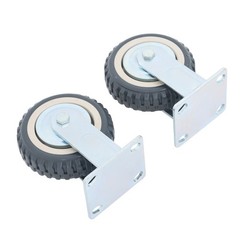 4 Pcs 6″ Heavy Duty Swivel Caster Wheels 2 Straight Wheels, 2 With Safety Brake
