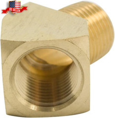 45 Degree Street Elbow 1/8 NPT Male X 1/8 NPT Female Brass Pipe Fitting 2 pack