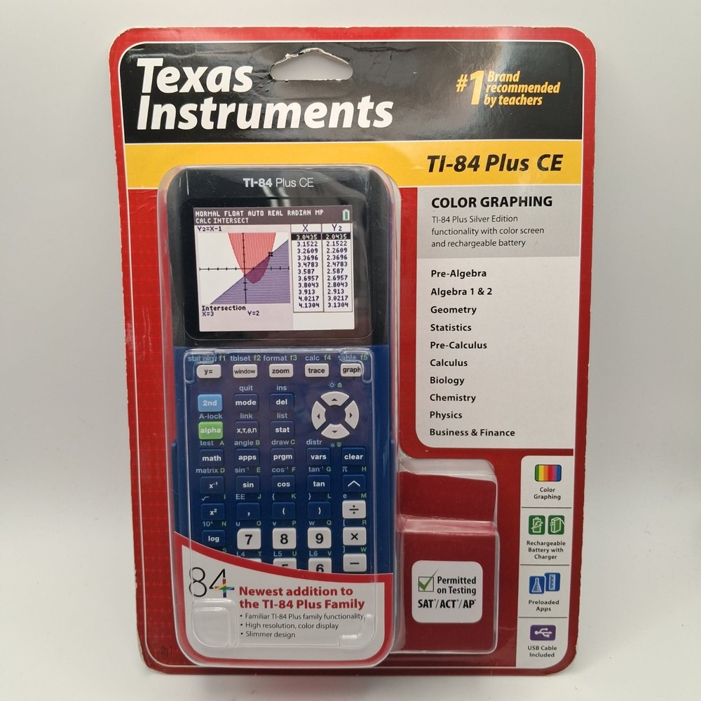 BLUE! Texas Instruments TI-84 Plus CE Graphing Calculator NEW SEALED!