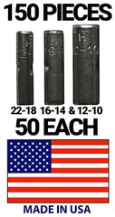 150 Pcs Non-Insulated Crimp Butt Connector Uninsulated Wire Splice Terminal Kit