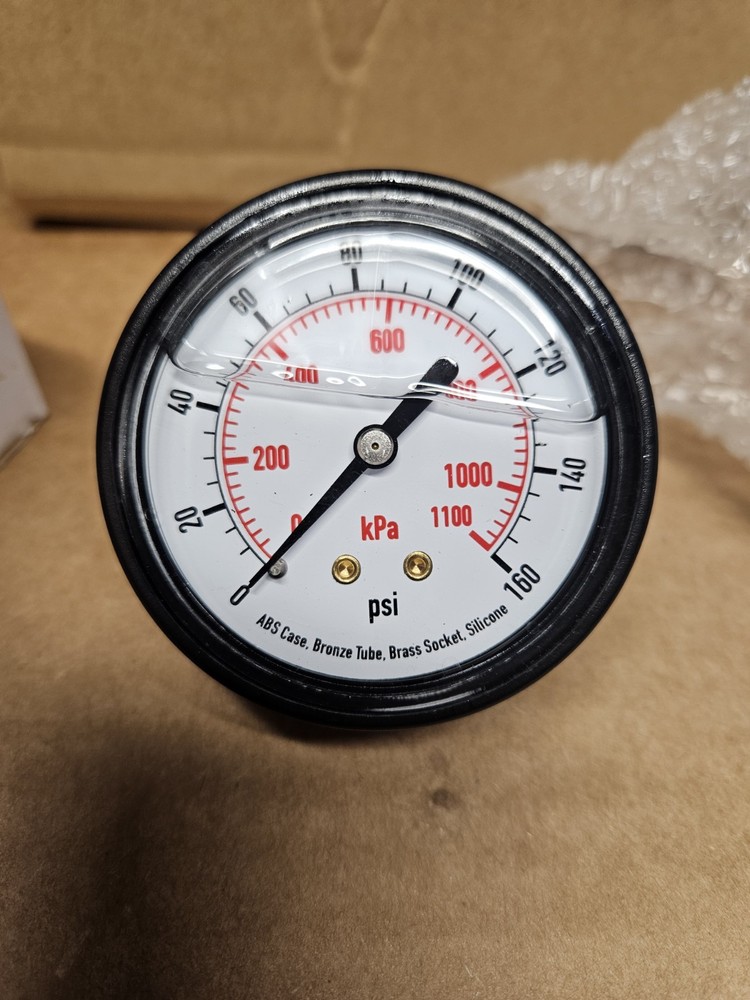 2-1/2″ Liquid Filled Acrylic Pressure Gauge 0-160 PSI- 1/4” NPT 4FLK5A Lot Of 50