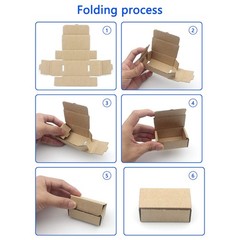 50Pcs Foldable Kraft Boxes Rectangular Boxes Recyclable Cardboard for Packing…