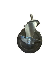 Rubber Wheel Stem Type Swivel Casters W/ Brakes Possibly Never Used