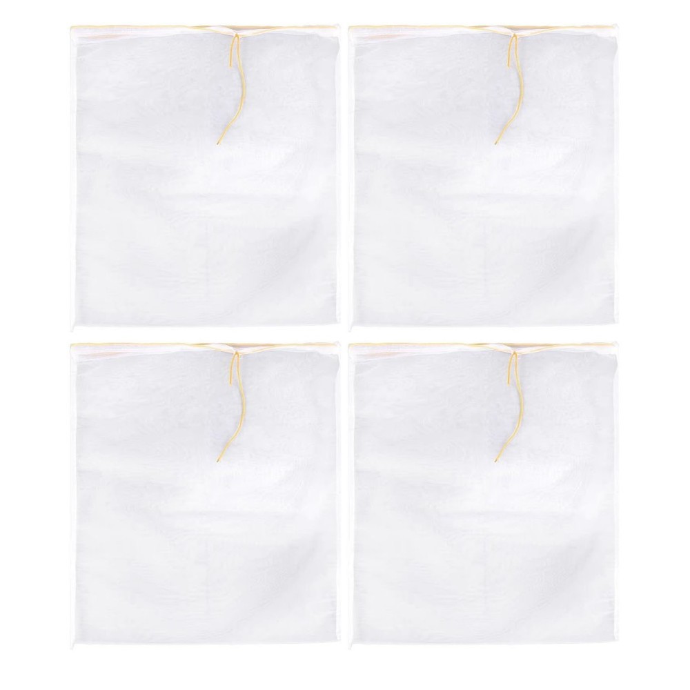 4 Pcs Red Wine Filter Bag Making Strainer Ultrafine Drawstring Brewing