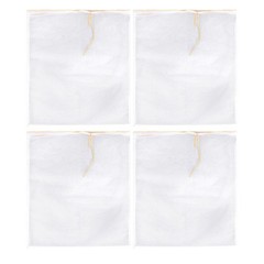 4 Pcs Red Wine Filter Bag Making Strainer Ultrafine Drawstring Brewing