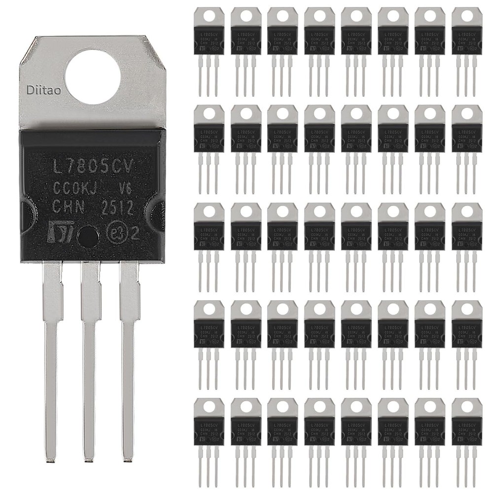 40 PCS L7805CV IC Positive Voltage Regulator 5V 1.5A L7805 Linear Circuit
