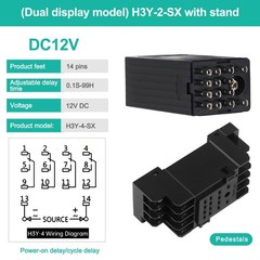 LCD Digital Timer Relay 12 VDC Dual Time Control With Plug-in Terminal Socket