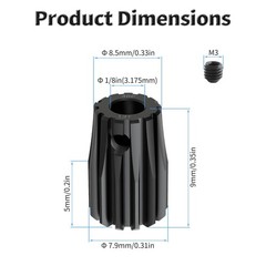 48P 13T 1/8 In 3.175mm Hardened Carbon Steel Pinion Motor Gear RC Upgrade