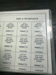 275 PIECE SHEET METAL SCREW ASSORTMENT – #6 TO #14 – PHILLIPS OVAL HEAD