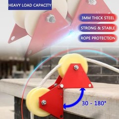 90 Degree Angle Lifting Pulley System Roof Top Rope Block & Tackle Pulley System