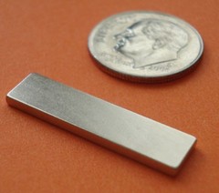 N45 Rare Earth Magnets 1 in x 1/4 in x 1/16 in Neodymium Bar
