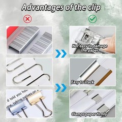 3 Pcs Portable Binder Paper Clam Clip Dispenser with 300 Pcs Metal Refill Clips