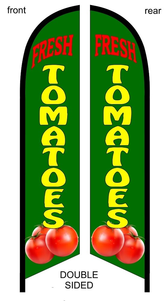 FRESH TOMATOES DOUBLE SIDED PREMIUM QUALITY Feather Swooper Flutter Flag banner