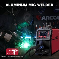 ARCCAPTAIN MIG Welder 200Amp 6 in 1 Aluminum LED Display 110V/220V Multi Process