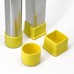 Yellow PVC Soft Rubber End Caps Chair Table Feet Ferrules Pipe Tubing Cover