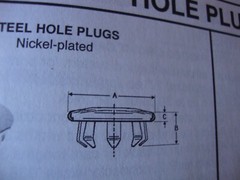 HH Smith 652 STEEL nickel-plated HOLE PLUG FOR 3/8″ DIA. HOLE (quantity 4)