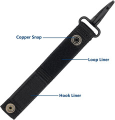 Heavy Duty Belt Keeper Clip Key Holder with Nylon MOLLE Strap & Metal Snap & Key