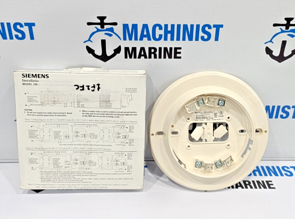 NEW SIEMENS DB-11/-11E/8853 SMOKE DETECTOR BASE WHITE FREE EXPRESS SHIPPING