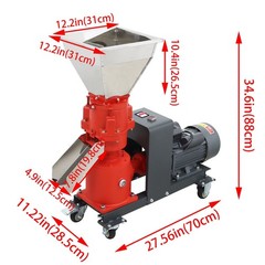 2.5mm Feed Pellet Mill Machine Feed Granulator 3 Head Press Roller 150KG/h 220V