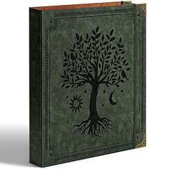 Ovesmusl Leather D Ring Binder Fits 8.5″x11″ Letter Size 1.5 inch, Green