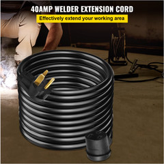 50 ft 40 Amp Welder Extension Cord 8/3 AWG Heavy Duty Power Cord 250V NEMA 6-50