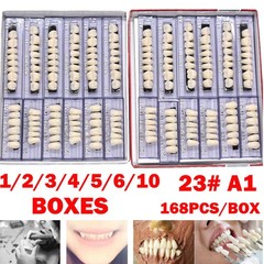 1-10 Boxes Dental Acrylic Resin Denture 23# A1 Full Set Teeth Upper Lower Shade