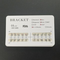 100Packs Dental Orthodontic Metal Brackets Mini Roth 022 345 hooks Mesh Base