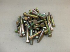 NEW HEX HEAD 4″ L 1/2″ THREAD DIAMETER STEEL YELLOW DICHROMATE BOLT LOT OF 65