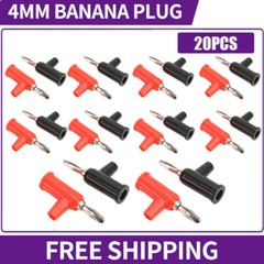 20PCS 4mm Banana Plug Stackable Solderless Banana Plug Connector For Securi FOD