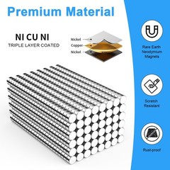 Small Magnets for Crafts, 1200 Pack 2×1 mm Round Magnetic Rare Earth Neodymiu…