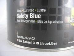 RUST-OLEUM 925402 Interior Exterior Alkyd Paint, DTM, Safety Blue, 1 gal, 5A268