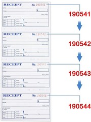 Receipt Book with Carbon Copies, 2-Part carbonless, 100 Sets per Book,4 Receipts