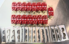 15 ea HRED HOSPITAL GRADE 20A 125V RED DUPLEX RECEPTACLES w/ Chrome Cover Plates