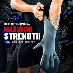 Heavy Duty 6 Mil Black Nitrile Gloves – Disposable, Latex & Powder Free | Mechan
