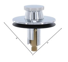 DANCO Lift and Turn Tub Bath Drain Stopper, Chrome (88599) No Size,