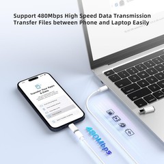 5 Pack USB C to Lightning Charge Adapter for iPhone 16 15, Lightning to USB C
